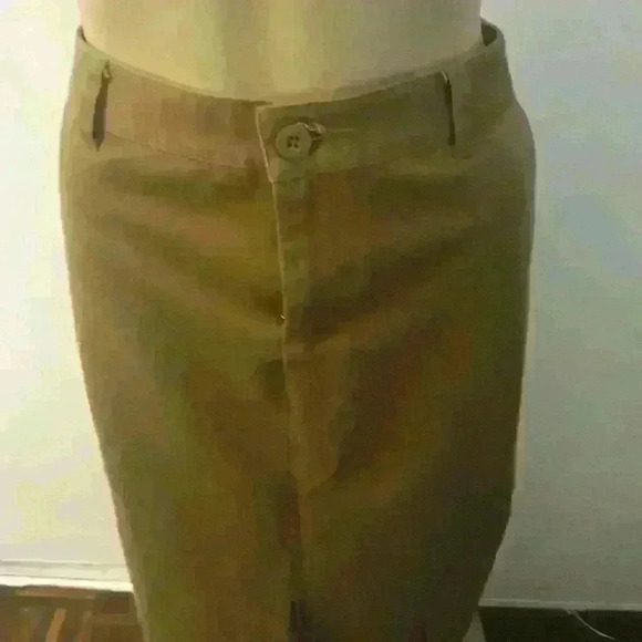 Gap cotton bohemian casual pockets relaxed fit  caramel front slit maxi skirt 10 - Picture 2 of 5